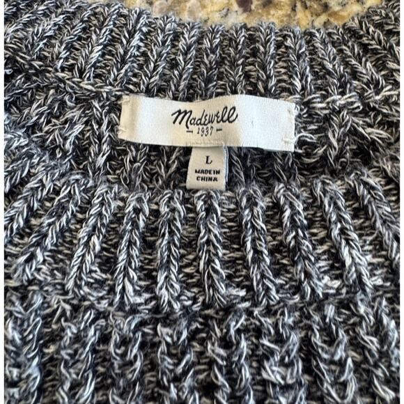 Madewell Gray Linen Blend Swing Crop Marled Sweater C0358 Size Large - Picture 7 of 11